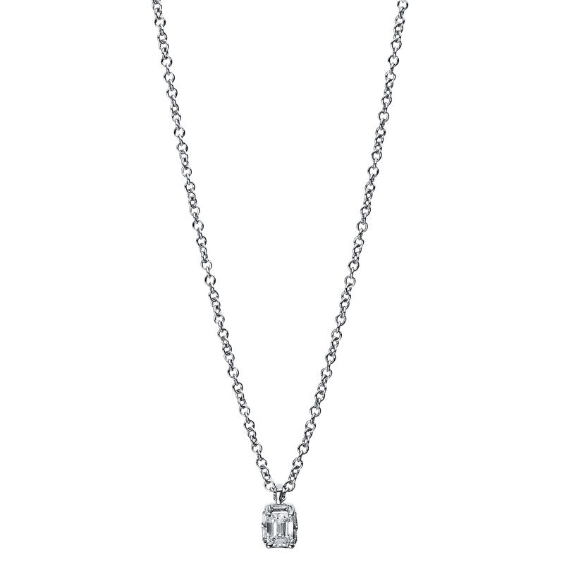 Necklace 4 prongs 18 kt white gold