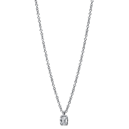 Necklace 4 prongs 18 kt white gold