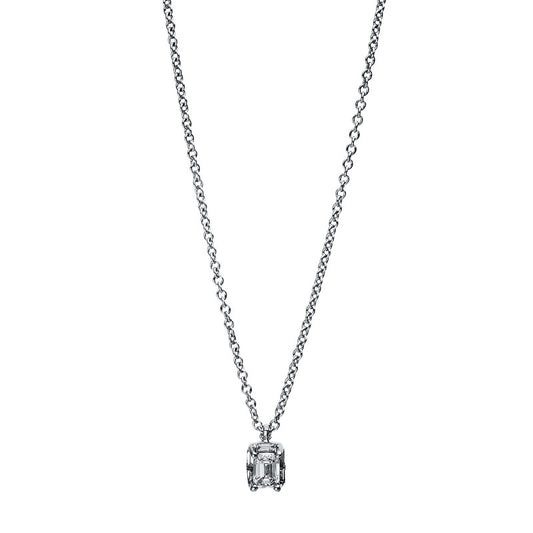 Necklace 4 prongs 18 kt white gold