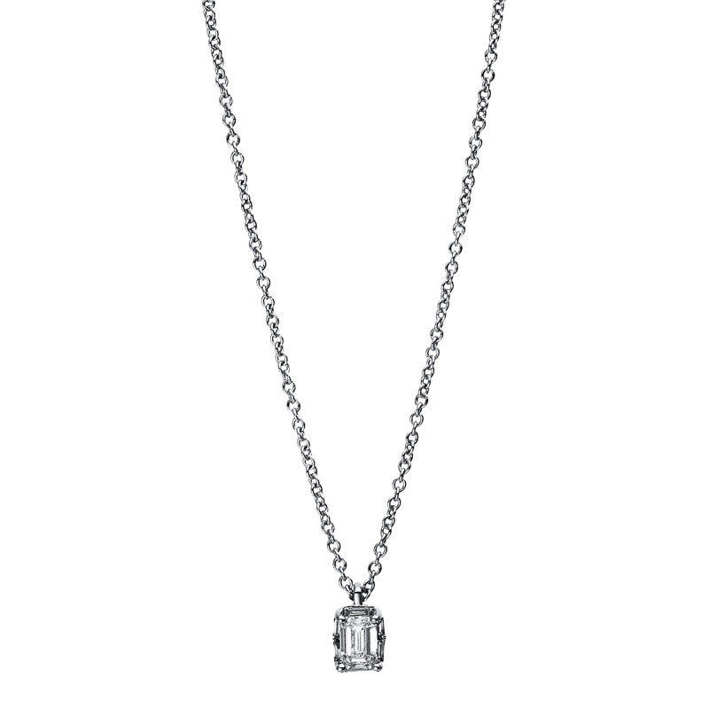 Necklace 4 prongs 18 kt white gold