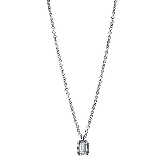 Necklace 4 prongs 18 kt white gold