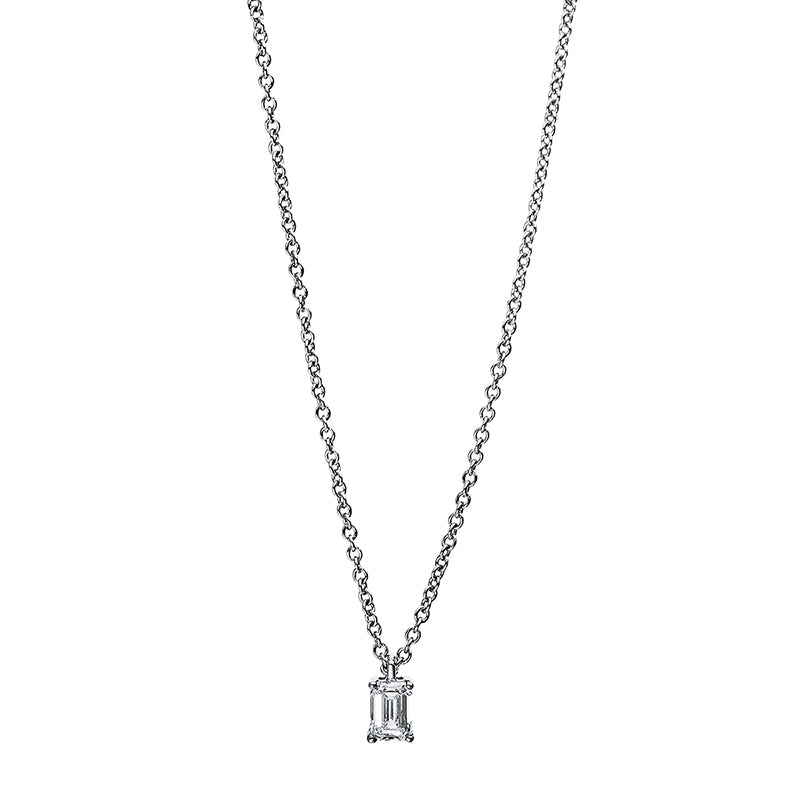 Necklace 4 prongs 14 kt white gold