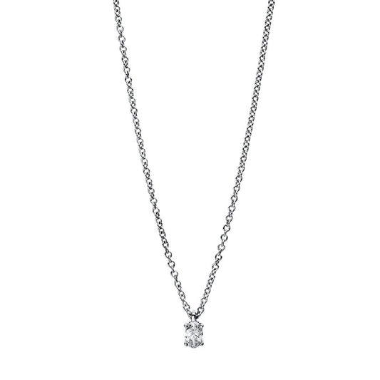 Necklace 4 prongs 18 kt white gold