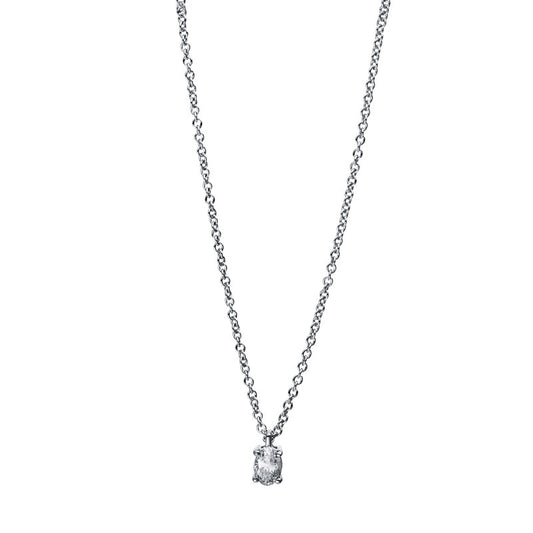 Necklace 4 prongs 18 kt white gold