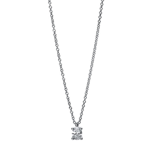 Necklace 4 prongs 18 kt white gold