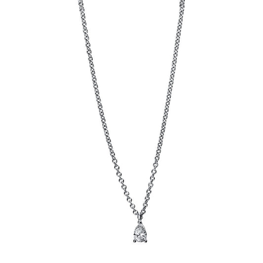 Necklace 3 prongs 18 kt white gold