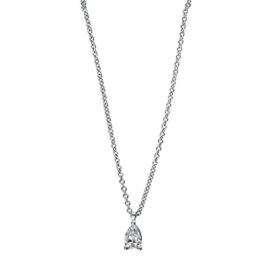 Necklace 3 prongs 18 kt white gold