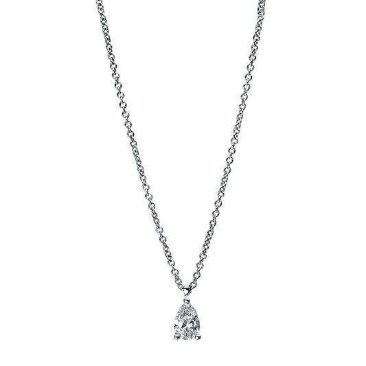 Necklace 3 prongs 18 kt white gold