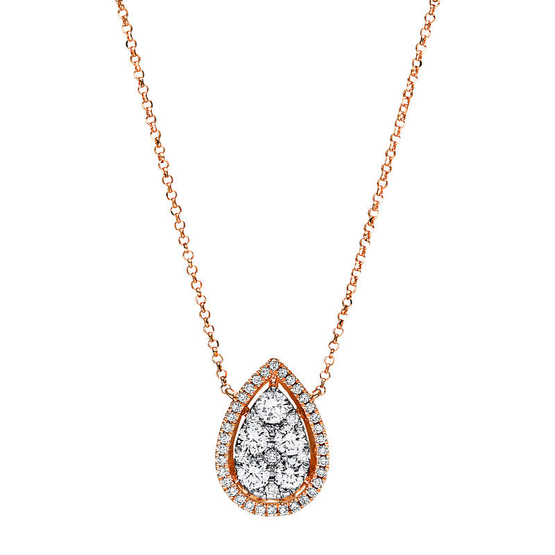 Necklace 18 kt rose gold drop