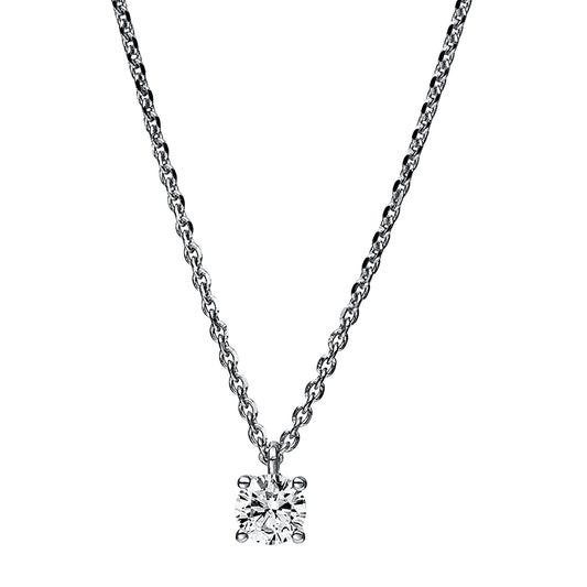 Necklace 4 prongs 18 kt white gold