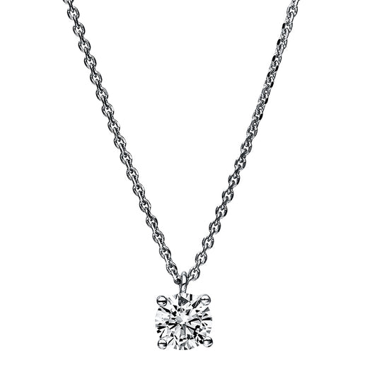 Necklace 4 prongs 18 kt WG, GIA5386306443