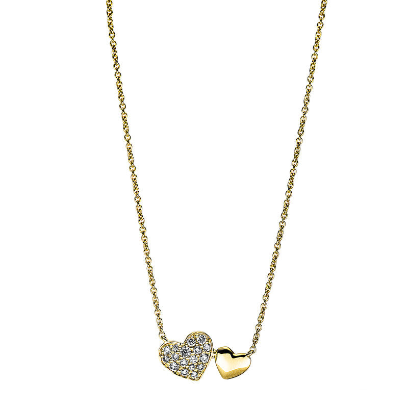 Necklace 18 kt gold hearts