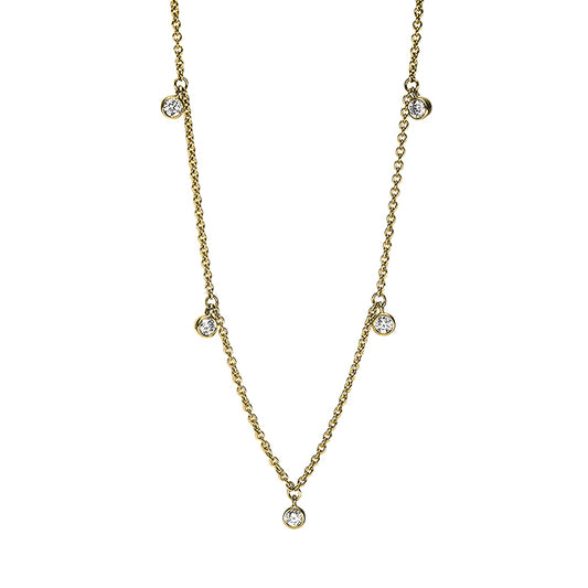 Collier Zarge 18 kt GG, mit ZÖ 35 cm + 38 cm