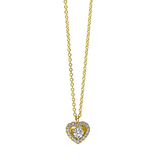 Necklace 18 kt gold heart, with eyelet