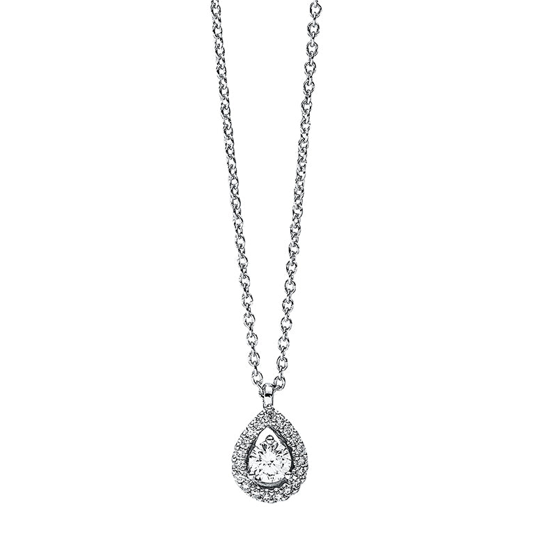 Necklace 14 kt WG teardrop