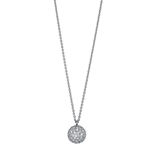 Necklace 18 kt WG ball with eyelet