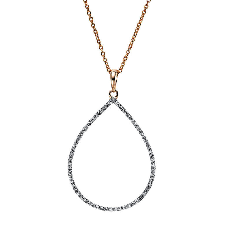 Necklace 18 kt gold teardrop, with eyelet