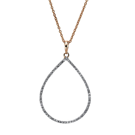 Collier 18 kt RG Tropfen, mit Öse