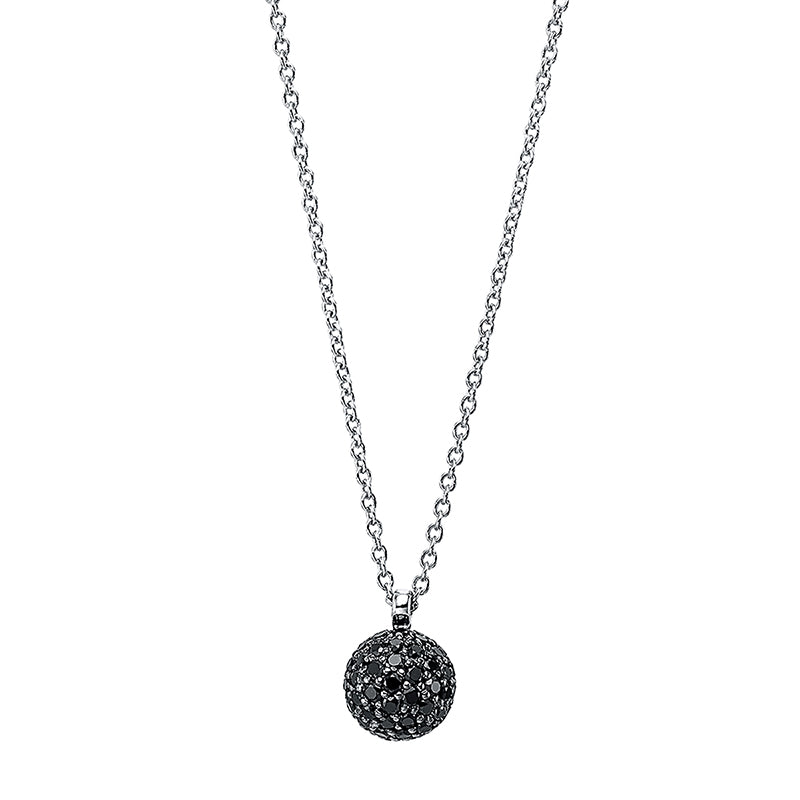 Necklace 18 kt white gold, setting black rhodium-plated