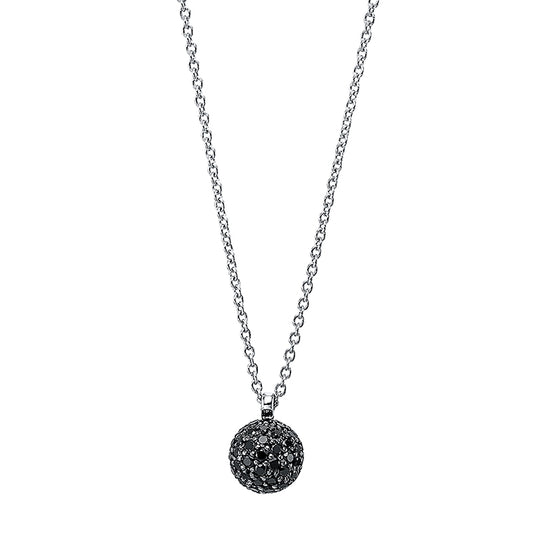 Necklace 18 kt white gold, setting black rhodium-plated