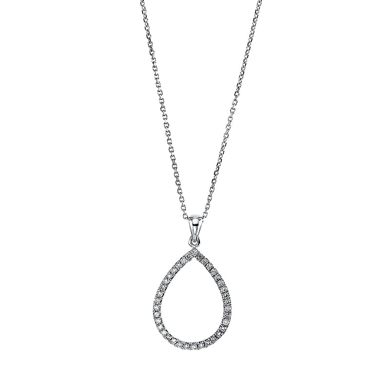 Necklace 18 kt WG teardrop, with eyelet