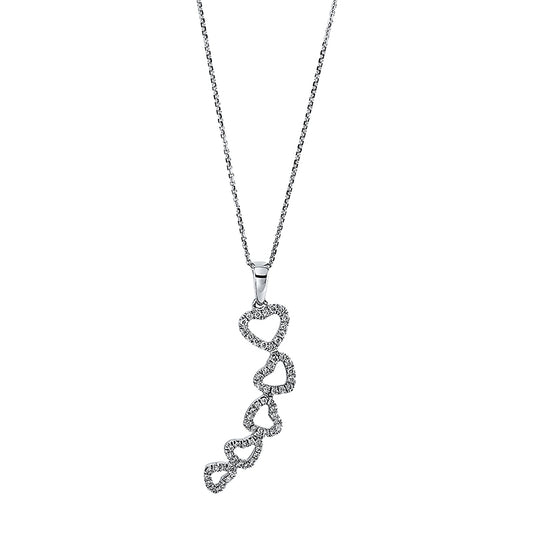 Necklace 18 kt WG heart, with eyelet