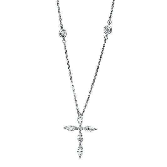 Collier 18 kt WG Kreuz