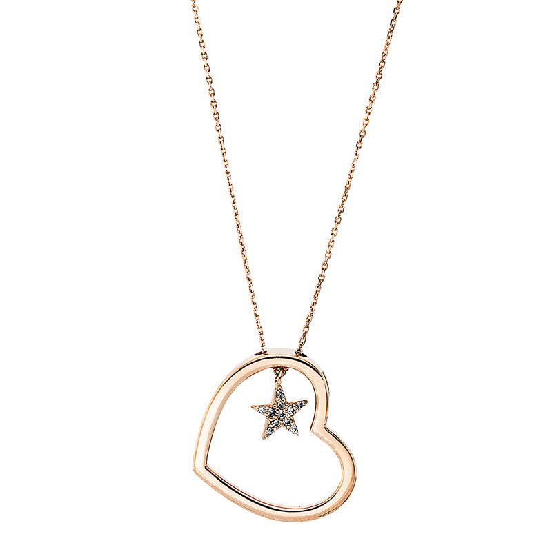 Necklace 14 kt rose gold heart