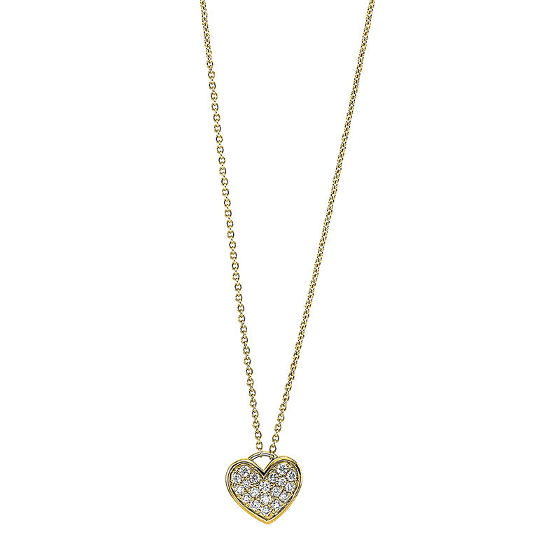 Necklace 18 kt gold heart, with eyelet