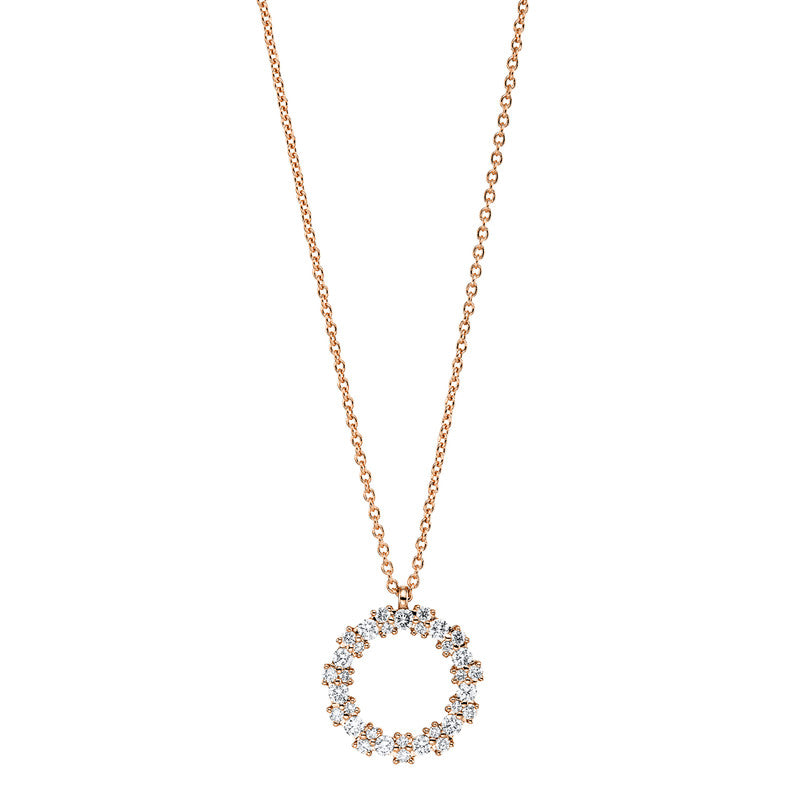 Necklace 18 kt RG circle, with eyelet