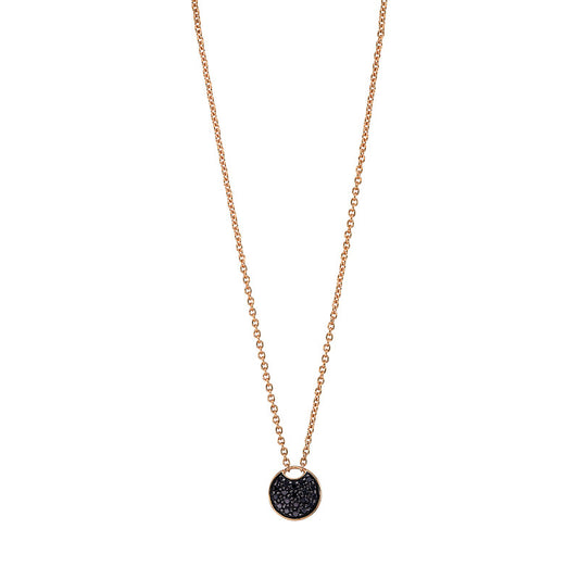 Collier 18 kt RG, Fassung schwarz rhodiniert