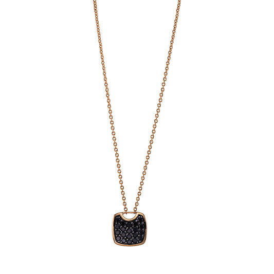 Necklace 18 kt RG, setting black rhodium-plated