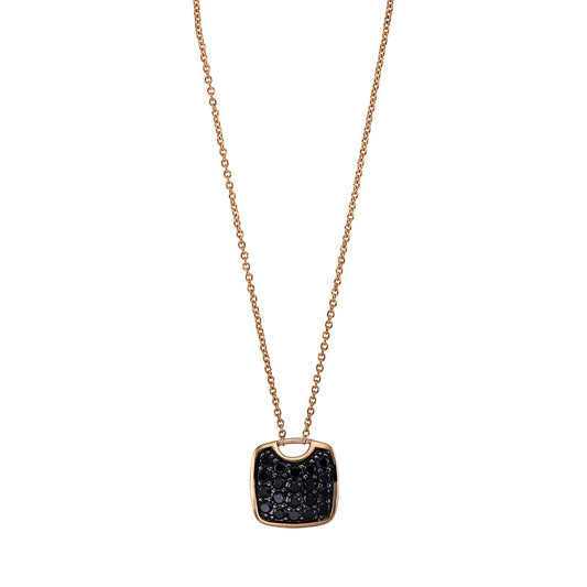 Necklace 18 kt RG, setting black rhodium-plated