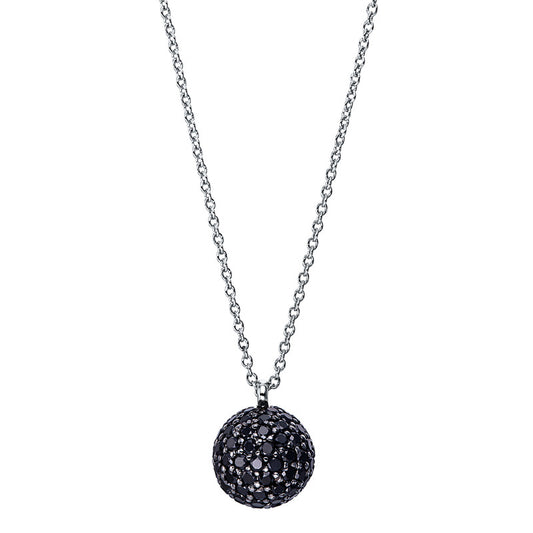 Necklace 18 kt white gold, setting black rhodium-plated