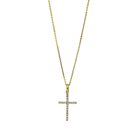 Collier 18 kt GG Kreuz, mit Öse