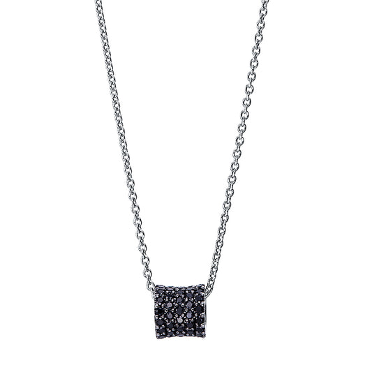 Necklace 18 kt white gold, setting black rhodium-plated