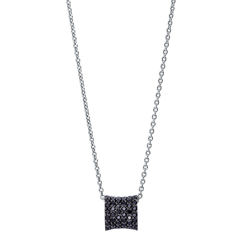 Necklace 18 kt white gold, setting black rhodium-plated