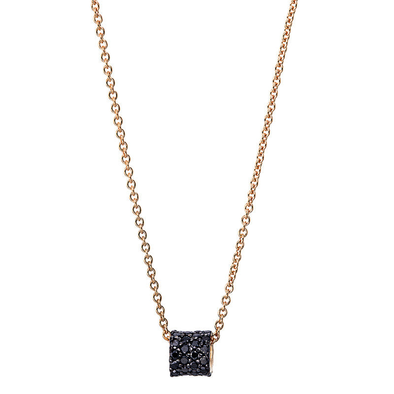 Collier 18 kt RG, Fassung schwarz rhodiniert