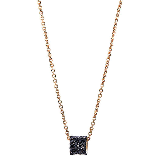 Necklace 18 kt RG, setting black rhodium-plated