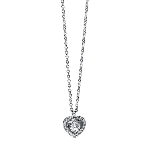 Necklace 14 kt WG heart, with eyelet