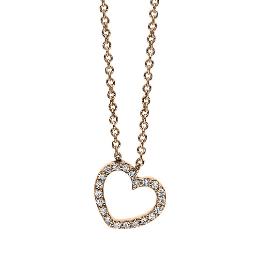 Necklace 18 kt rose gold heart