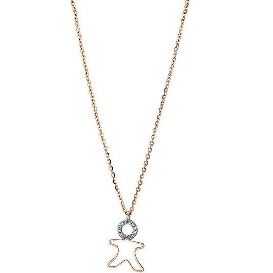 Collier 18 kt RG+WG