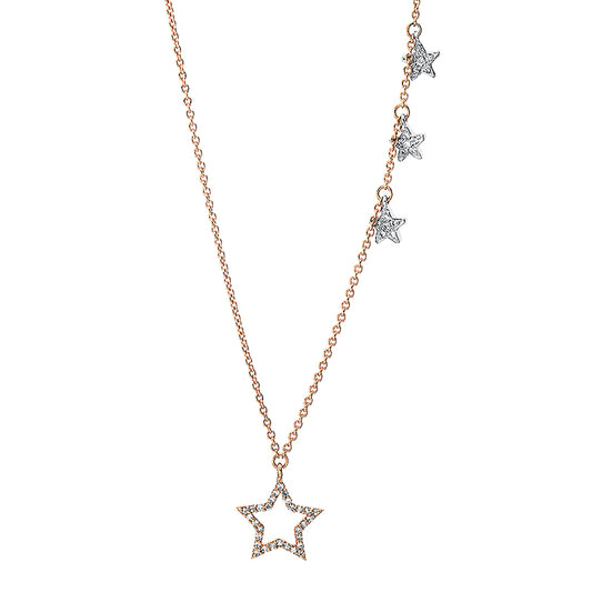 Necklace 18 kt RG+WG star