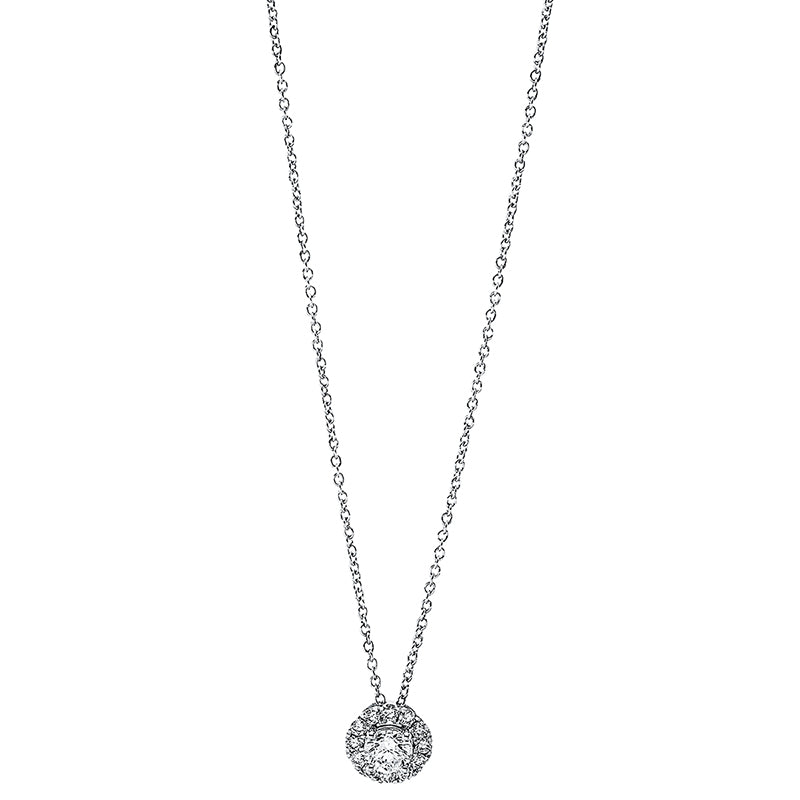 Necklace 4 prongs 18 kt white gold