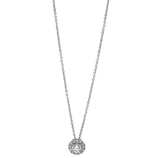 Necklace 4 prongs 18 kt white gold