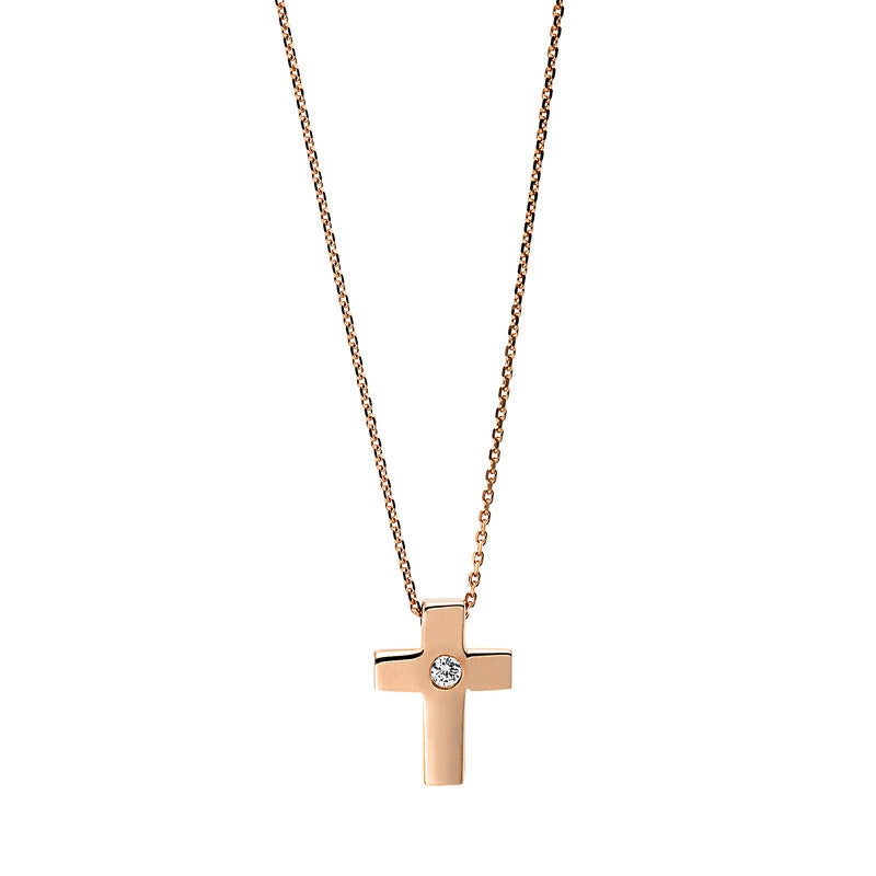 Necklace 18 kt RG cross