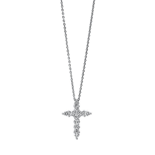 Collier 18 kt WG kreuz