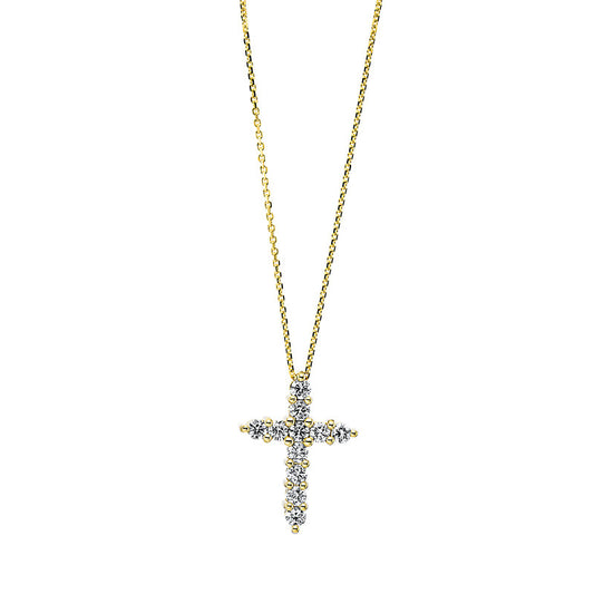 Collier 18 kt GG kreuz