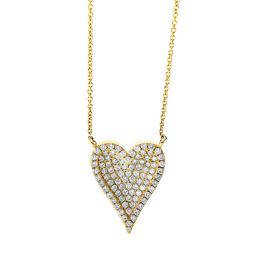 Necklace 18 kt gold heart, with ZÖ 40 cm + 43 cm