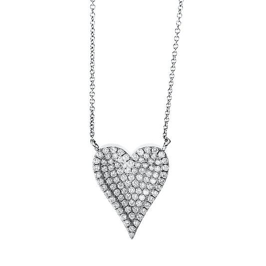 Necklace 18 kt WG heart, with CÖ 40 cm &amp; 43 cm